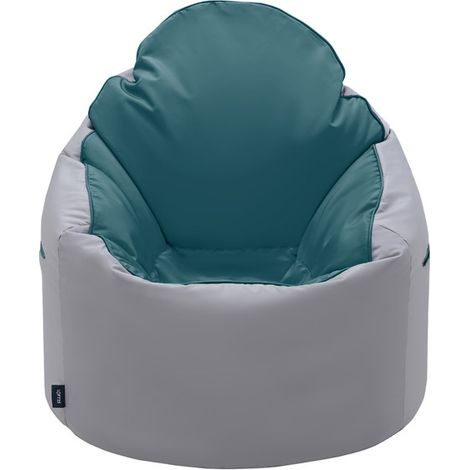 Loft 25 - Pouf poire, fauteuil poire résistant à l'eau pour le salon, pouf chaise de jeu extérieur résistant à l'eau, pouf poire rond à dossier haut 80x84 cm avec poignée de transport - Bleu marocain (1/5)