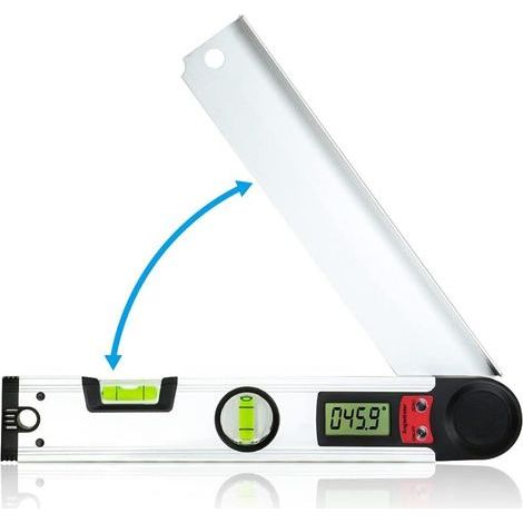 Escuadro Digital con Nivel de Burbuja LCD 0-230 °, 300 mm para Carpintería y Bricolaje (1/4)