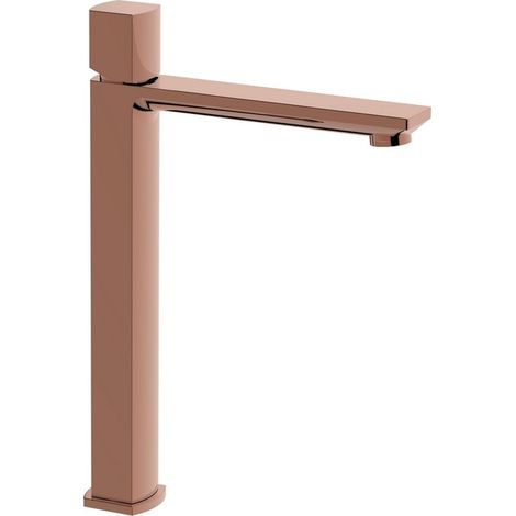 Miscelatore lavabo alto rame lucido con portata limitata - serie Marte (1/2)