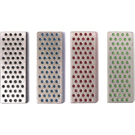 Lot de 4 kits de réglage biseautés pour snowboard et ski Ensemble de limes 240/360/500/1000 Outil de polissage des bords en métal Pour accessoires de sports d'hiver (1/4)