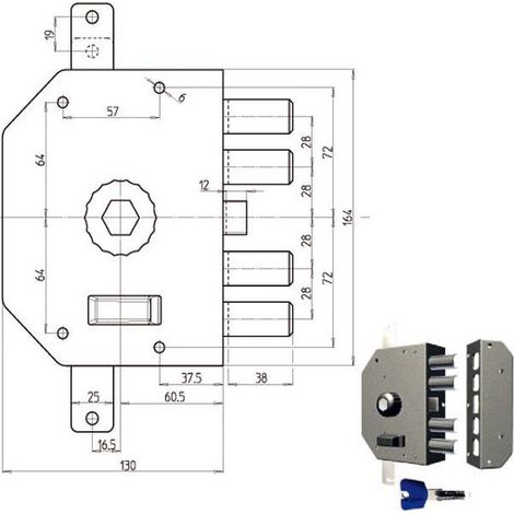 Serrure Sic.Triplice Sx Pompe 3250P Cr