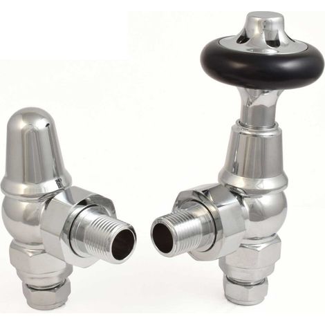 West Admiral Angled Thermostatic Radiator Valve and Lockshield - Chrome (1/5)