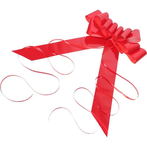 Grand Nœud Décoratif de Voiture de Mariage Rouge PVC 31 Pouces (1/5)