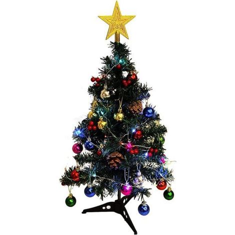 Sapin de Noël artificiel - - Mini sapin avec lumières LED - 50 pendentifs amovibles - Vert - Intérieur (1/5)