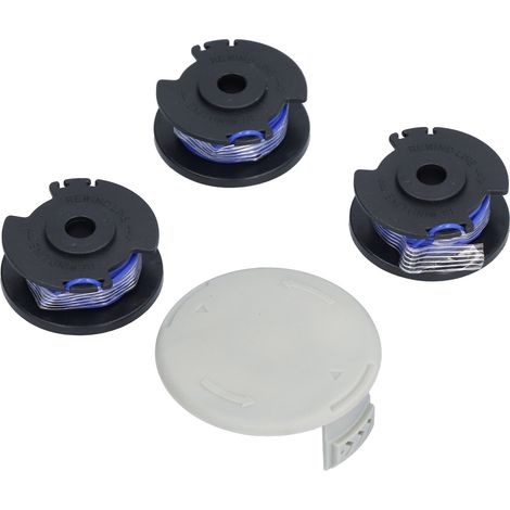 Bobines de fil de coupe-bordures de 0,065 po avec capuchon de rechange, compatibles avec Ryobi One Plus AC14RL3A 18 V 24 V 40 V