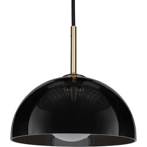 Suspension verre LUMEA noire et dorée (1/5)