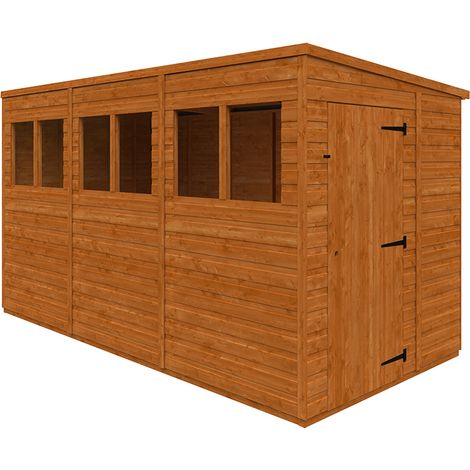 12x6 Flex Pent 12mm Flex - L353.8 x W175 x H203 cm - Solid Wood/Softwood/Pine - Burnt Orange