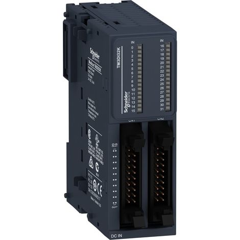Modicon TM3, module 32 entrées 24VCC, connecteur HE 10 - TM3DI32K