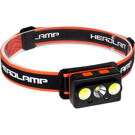 JOORRTPhare LED rechargeable par USB, lumens avec mode blanc et rouge, lampe frontale puissante étanche IPX5 pour la course, le camping, la lecture, le bricolage, le cyclisme, la pêche (A). (1/2)