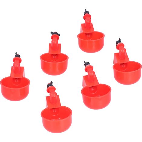 Lot de 6 abreuvoirs pour poules, bol portable de 3 mm en acier inoxydable à ressort, abreuvoir automatique à ressort. (1/5)