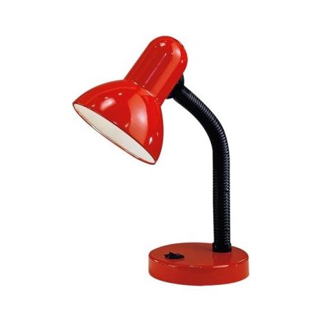 Rote Basic-Schreibtischlampe mit Eglo-Flexarm.