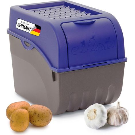 Boîte de rangement pommes de terre 9L bleu marine empilable