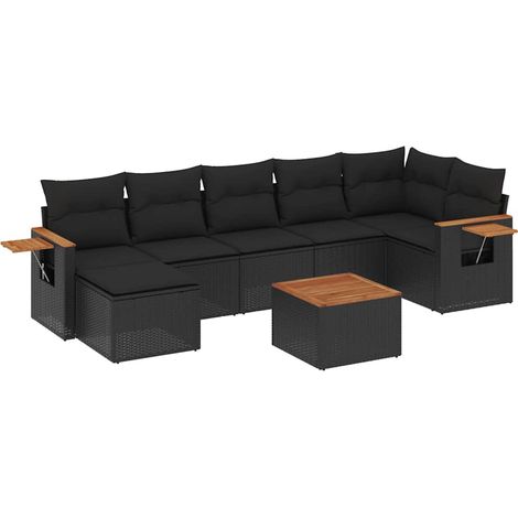 Maison Exclusive - Set de sofás de jardín 8 piezas y cojines ratá (1/5)