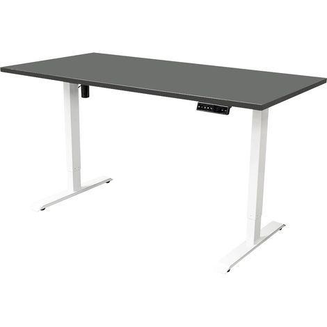 Escritorio regulable eléctricamente - 180x80 cm - Blanco / Antracita
