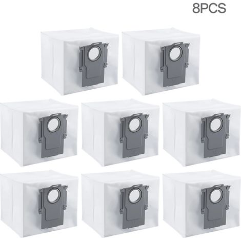 (8 pièces) Sacs à poussière de rechange compatibles avec les aspirateurs robots Roborock Q7/Q5/S8+/S8 Pro Ultra/G10S Pure/Q5+/Q5 Max+/S7 MaxV Ultra (1/4)