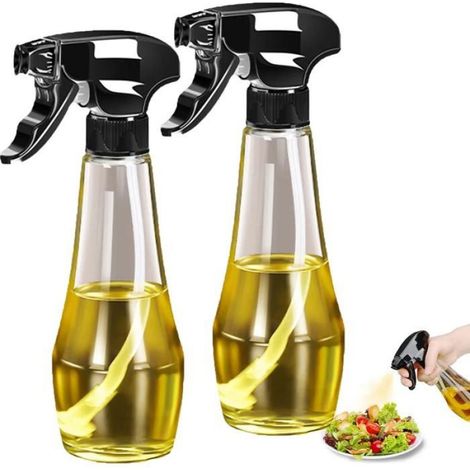Pulvérisateur huile cuisson lot2,verre friteuse air huile olive vinaigre,noir (1/5)