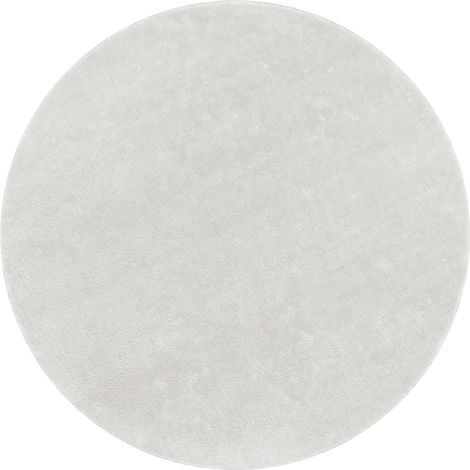 Tapis de salon à poils courts, uni, design moderne, lavable 120 cm x 120 cm x 14 mm, Silber, Rond