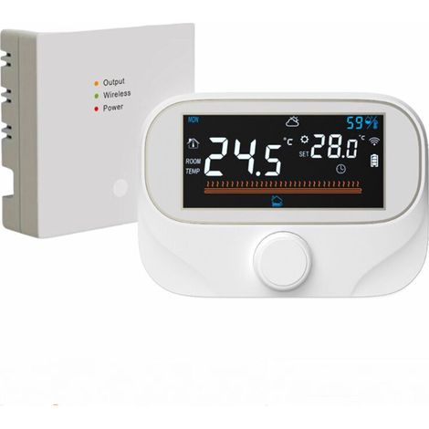 Thermostat intelligent programmable, contrôle sans fil RF 433, montage mural, pour application Life compatible avec Yandex pour Alice, pour Alexa, pour Google Home (1/4)