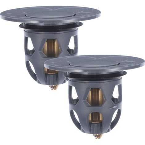 Bouchon de vidange universel pour évier de salle de bain, 2 pièces, gris foncé (convient aux trous de 34 à 40 mm) (1/5)