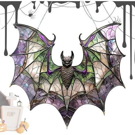 Acryl 2D flacher Fledermaus Sonnenfänger Halloween Anhänger