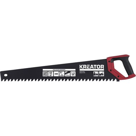 [7120675] Scie égoïne Kreator béton cellulaire 1,5 tpi 1 dent sur 2 au carbure