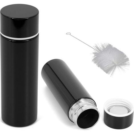 Mini-Isolierflasche, 100 ml Fassungsvermögen, schwarz. (1/3)