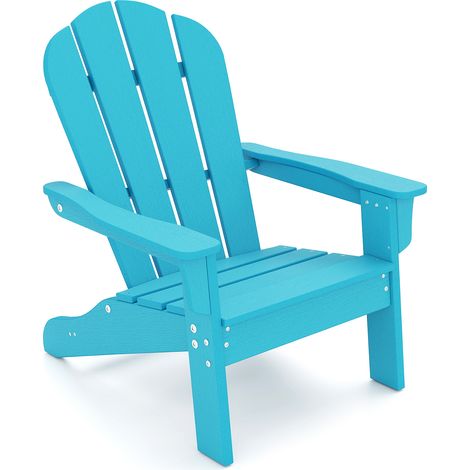 COSTWAY Kid’s Adirondack Chair All-Weather HDPE Toddler Lawn Chair-Turquoise (1/5)