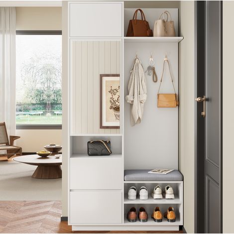 Möbel Aufbewahrungsmöbel Schrank 90 cm mit Spiegel OKMYHOME (1/5)