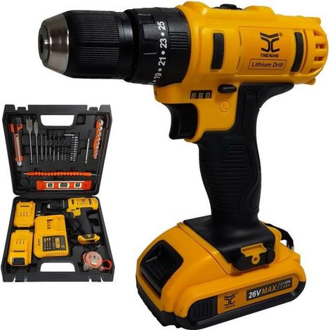 Perceuse à Percussion Double Batterie Lithium 26v Coffret 35 Accessoires (1/3)