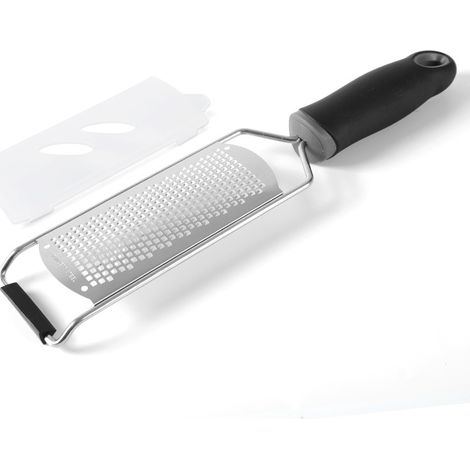 Râpe à fromage, râpe à parmesan double confort, râpe à citron et épluch de fruits, manche en caoutchouc en acier inoxydable souple, parfait pour le fromage, le gingembre, l'ail (1/5)