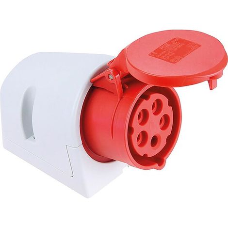 CEE-Wandsteckdose IP44 400V, 32A rot/grau
