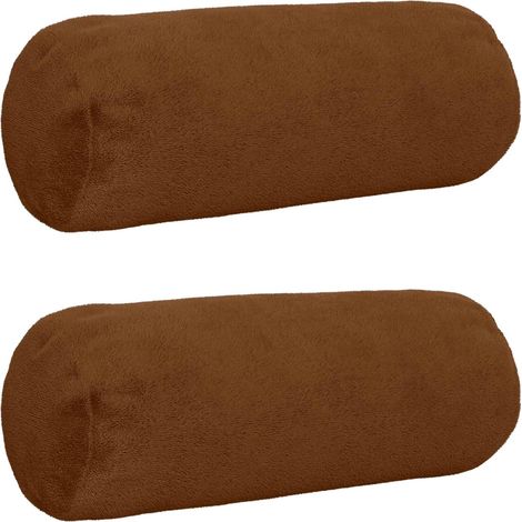 Cushion Cover 2 pcs HEERLEN Light Brown Ø 15 x 40 cm Flannel vidaXL (1/5)