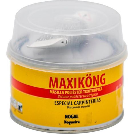KONIG masilla poliester maxikong 500gr. nogal , Masilla de Poliéster 2K MAXIKONIG para MaderaCaracterísticas del Producto:- Peso: 0.499 kg- Color: Blan (1/2)