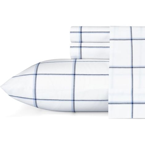 Nautica Set di biancheria da letto in percalle di cotone, fresco e fresco, leggero e traspirante, 100% blu/bianco, queen size (1/2)