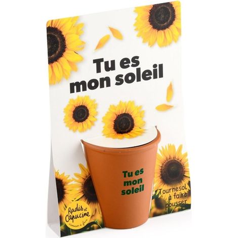Carte message - Tu es mon soleil - Tournesol (1/5)