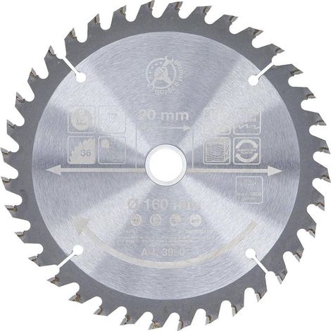 Lame de Scie Circulaire Métal Dur 160 x 20 x 2,4 mm - 36 Dents - Précision et Durabilité - D-Work