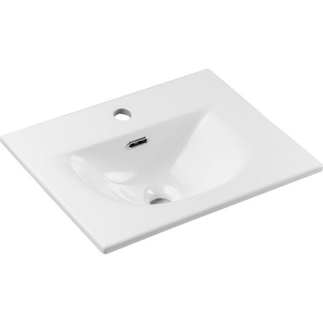 Vasque à encastrer 50cm en Céramique Blanc Brillant - Altis - L 51 x P 40 x H 15 cm - Livraison gratuite