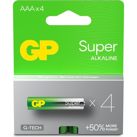 Batteria Super Alcalina 1,5V Mini Stilo AAA / 24A-2U4 / LR03 (Confezione 4 Pezzi) (1/5)