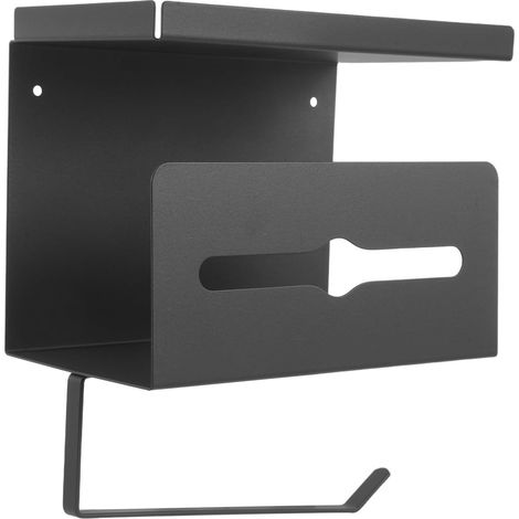 Porte-papier double, mural, avec étagère, pour rangement WC (1/5)