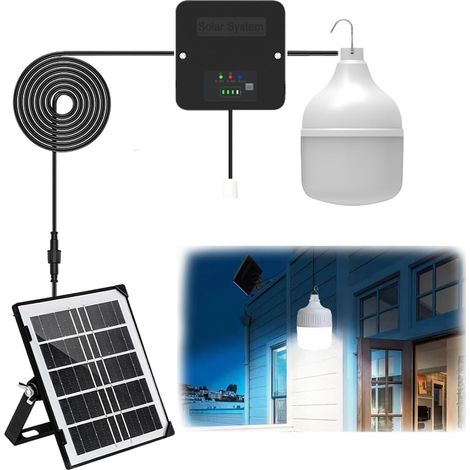 Lampe Solaire Rechargeable D'IntéRieur Lanterne Camping Portable +7m Cable Camping Lampe Panneau Solaire Portable Pour Terrasse Maison Jardin Urgence RandonnéE Tente