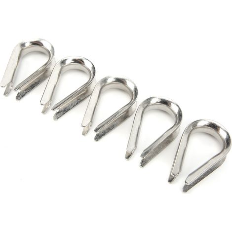 10MM Acier Inoxydable Marin Serre-câbles Protège-câbles Anneaux Cosse Collier (1/5)