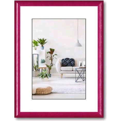 Cornice Foto Portafoto da tavolo da muro COLORS legno di Pino Colore FUCSIA 18x24 cm 18x24 cm (Con Cavalletto) Colore Fucsia