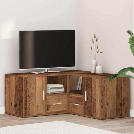 vidaXL Armoire d'angle vieux bois 160x40x45 cm bois d'ingénierie (1/5)