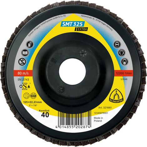 Disque à lamelles Klingspor SMT 325 125 x 22,23 mm grain 40 convexe 10 pièces (1/3)