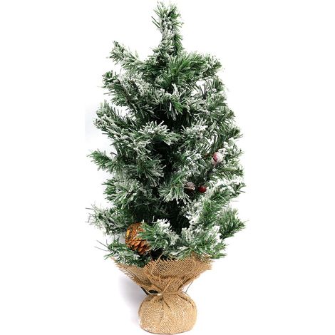 Arbolito de navidad nevado decorado 60cm (1/5)