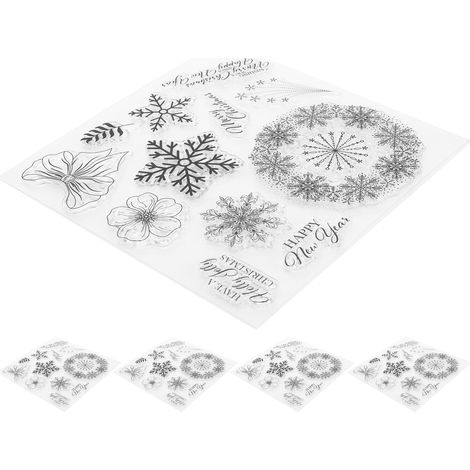 5 Pièces Tampon Silicone Noël Flocon Neige Forme DIY Décoration Accessoires Fait Main (1/5)