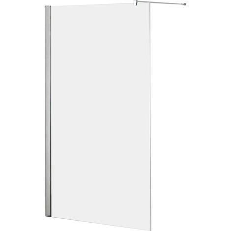 Milano Portland Chrome Reversible Wet Room Shower Enclosure Screen - 1400mm (1/4)