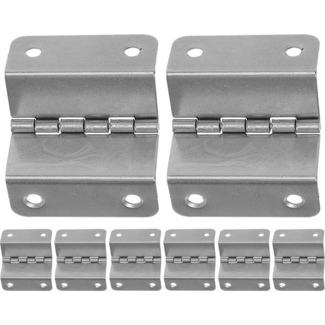 Charnières à Quatre Volets Design à Angle Droit et 4 Trous en Acier Inoxydable Argenté 8pcs Faciles à Ouvrir et Fermer Quincaillerie Maison (1/5)