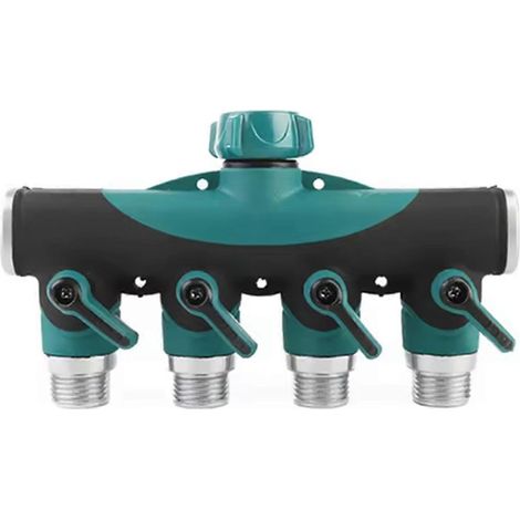 4 Way tuyau d arrosage Splitter robinet Splitter extérieur robinet Splitter adaptateur pour tuyau d eau Spigot Splitter (1/5)