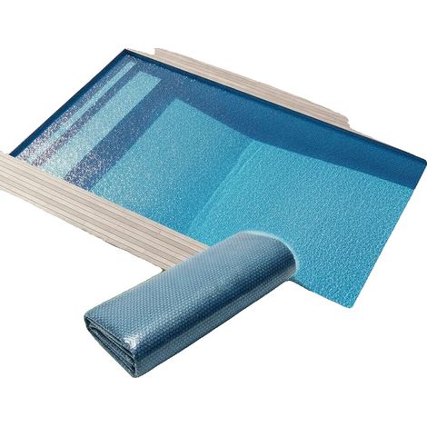 Telo di copertura solare galleggiante per piscina, in materiale PE, dimensioni 488x244 cm, riduce l'evaporazione, protegge dai detriti, ideale per piscine rettangolari (1/5)